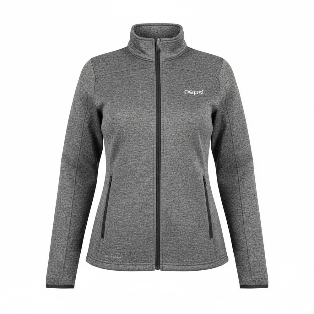 Eddie Bauer Jacket Pepsi Womens M Gray Zip Up Sweater Fleece